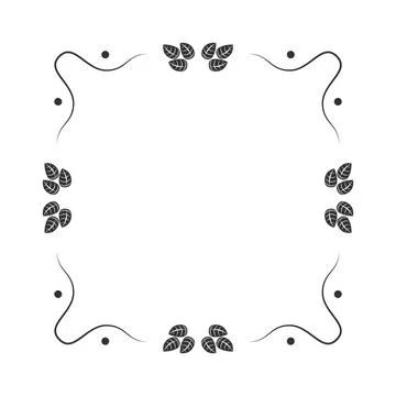 Decorative leaf corner frame vector イラスト素材