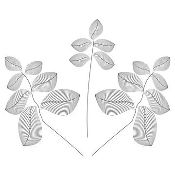 Decorative leaf-like elements for decoration. Stock Illustration