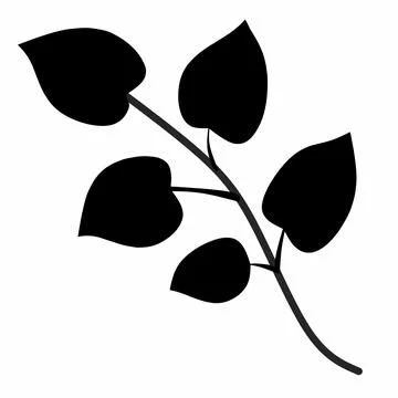 Decorative leaf silhouette. Simple stencil. on a white background, Setok vector Stockillustratie
