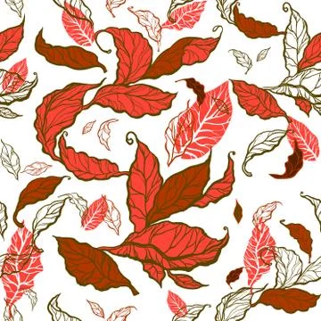 Decorative leaves seamless Stock Illustration