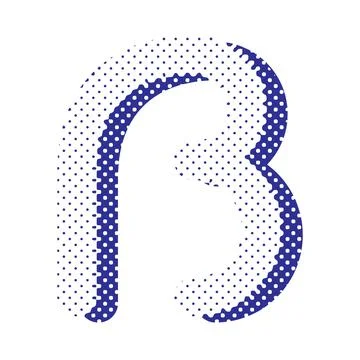 Decorative letter with dotted effect isolated on white background. Stock Illustration
