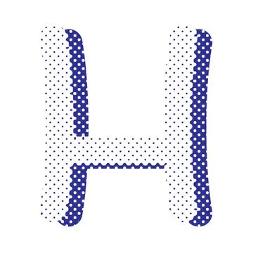 Decorative letter with dotted effect isolated on white background. Stock Illustration