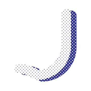 Decorative letter with dotted effect isolated on white background. Stock Illustration