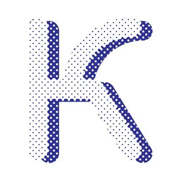 Decorative letter with dotted effect isolated on white background. Stock Illustration