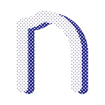 Decorative letter with dotted effect isolated on white background. Stock Illustration