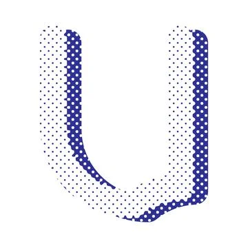 Decorative letter with dotted effect isolated on white background. Stock Illustration