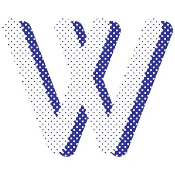 Decorative letter with dotted effect isolated on white background. Stock Illustration