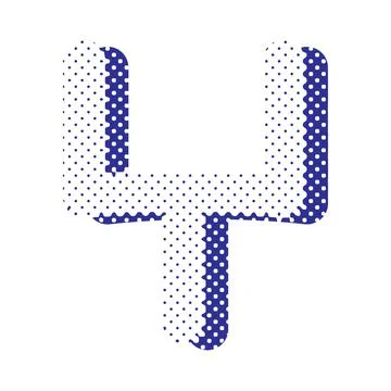 Decorative letter with dotted effect isolated on white background. Stock Illustration