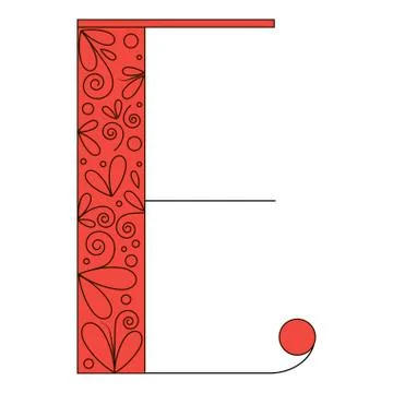 Decorative letter shape E Stock Illustration