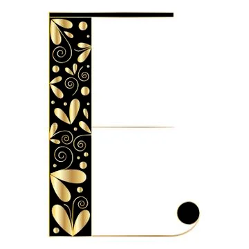 Decorative letter shape E Stock Illustration