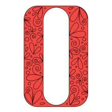 Decorative letter shape. Font type O Stock Illustration