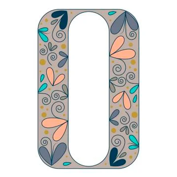 Decorative letter shape. Font type O Stock Illustration