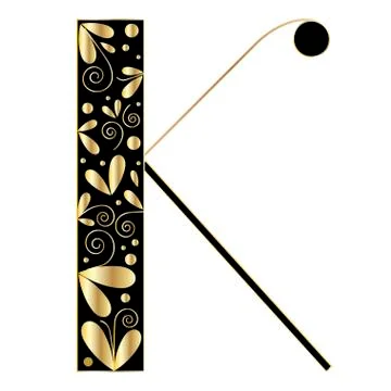 Decorative letter shape. Font type A Stock Illustration