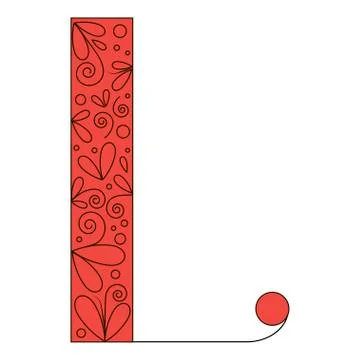 Decorative letter shape. Font type L Stock Illustration