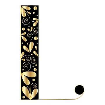 Decorative letter shape. Font type L Stock Illustration