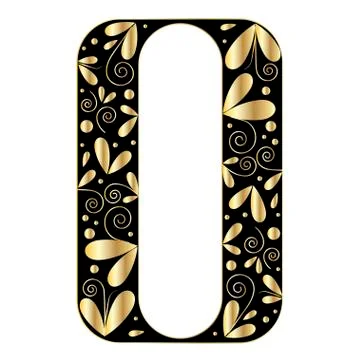 Decorative letter shape. Font type O Stock Illustration
