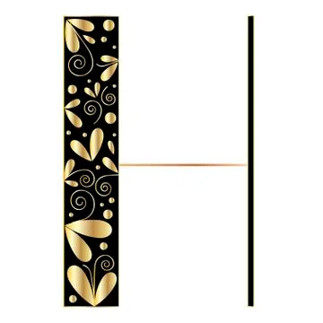 Decorative letter shape. Font type H Stock Illustration