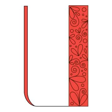 Decorative letter shape. Font type U Stock Illustration