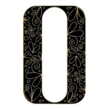 Decorative letter shape. Font type A Stock Illustration