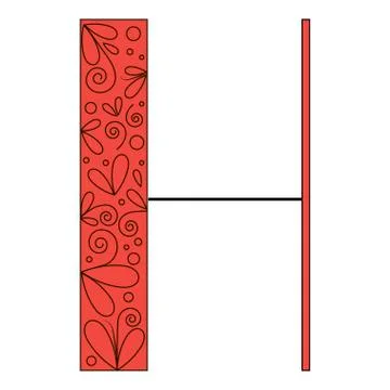 Decorative letter shape H Stock Illustration