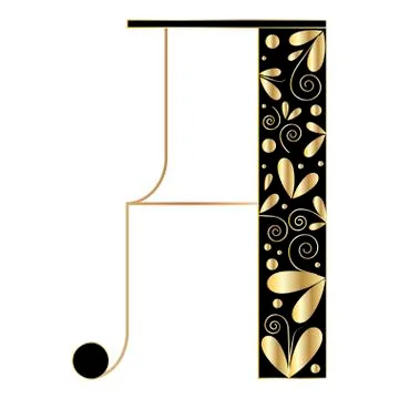 Decorative letter shape A Stock Illustration