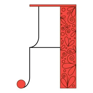 Decorative letter shape A Stock Illustration