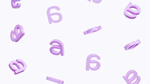 Decorative letters pattern floating on white background Stock Footage 142773683