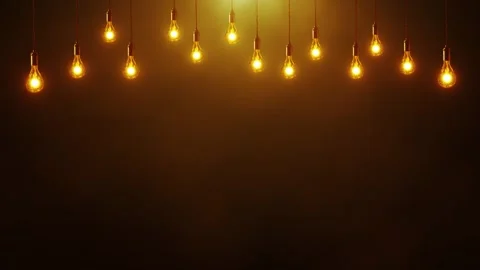 Decorative Light Bulbs Background Amber Loop Vidéo 243001578