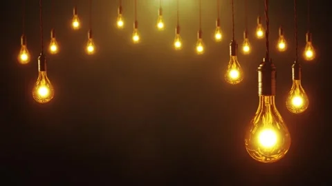 Decorative Light Bulbs Background Amber Stock Footage 243001582