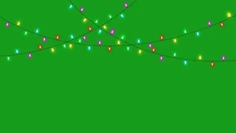 Decorative light strings motion graphics with green screen background Stock Footage 132269987