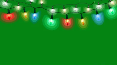 Decorative lights motion graphics with green screen background Stock Footage 133395588