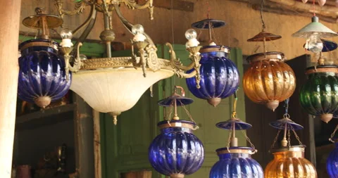 Decorative Lights in the shop Stock Footage 288092858