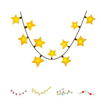 Decorative lights string creating festive holiday atmosphere Illustrazione stock