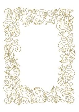 Decorative line art frame for design template. Stock Illustration
