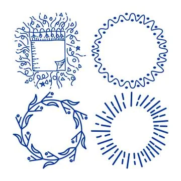 Decorative line art frames for design template Stock Illustration