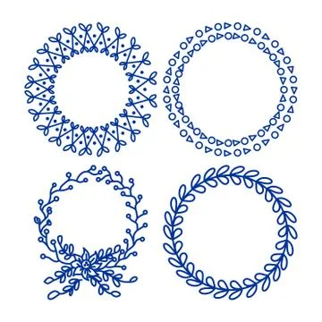 Decorative line art frames for design template Stock Illustration