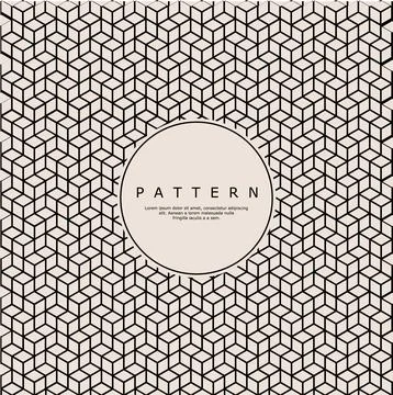 Decorative line box abstract pattern template. Modern simple cube lines pattern. Stock Illustration