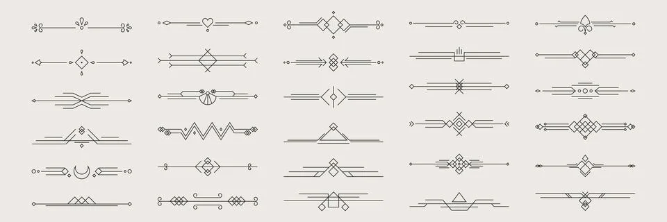 Decorative line divider set イラスト素材