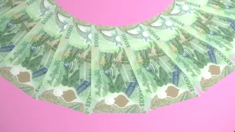 Decorative Looping Design 10000 Ringgit Curency of Brunei Darussalam Stock Footage 303815725