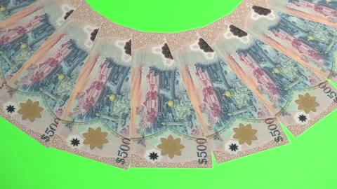 Decorative Looping Design 500 Ringgit Curency of Brunei Darussalam Stock Footage 303815636