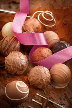 Decorative luxury chocolates Stock Photos