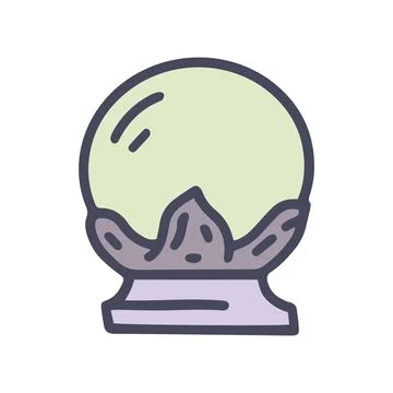 Decorative magic ball color vector doodle simple icon Stock Illustration