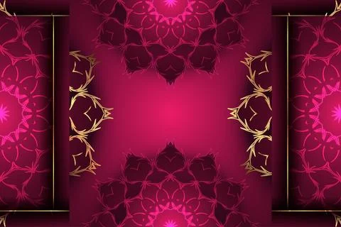 Decorative Mandala Art With Concentric Circles And Golden Accents Stock Illustration