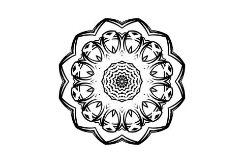 Decorative Mandala Illustration with Floral Pattern Detail Stock Illustration