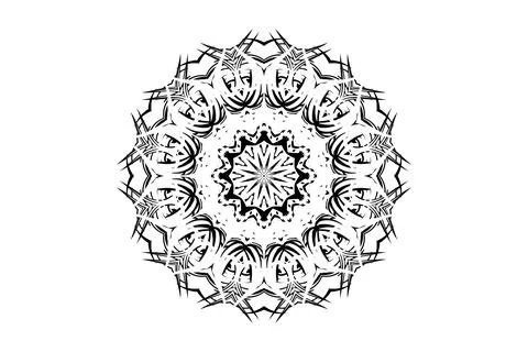 Decorative Mandala Illustration with Floral Pattern Detail Иллюстрация