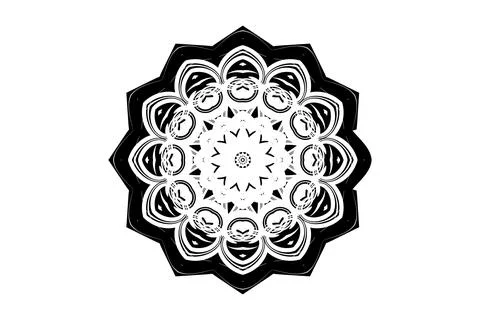Decorative Mandala Illustration with Floral Pattern Detail Stock Illustration
