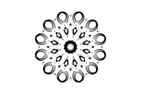 Decorative Mandala Illustration with Floral Pattern Detail Illustrazione stock