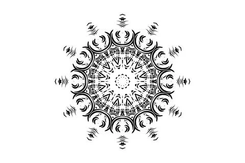 Decorative Mandala Pattern Central Star Motif Layered Circles Stock Illustration