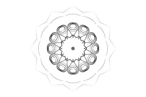 Decorative Mandala Pattern Central Star Motif Layered Circles Illustrazione stock