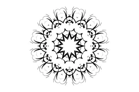 Decorative Mandala Pattern Eight Arm Animal Motifs Illustrazione stock